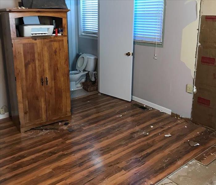 Floor with water damage